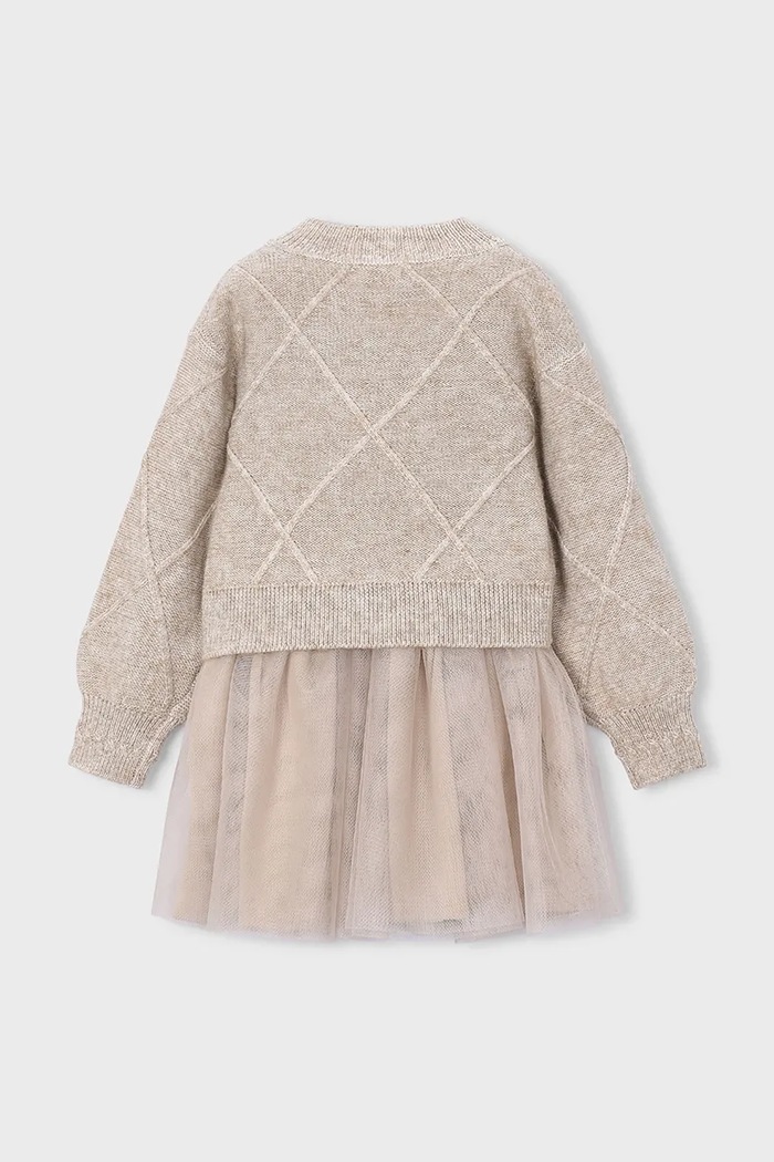 Mayoral платье со свитером с хлопком 4927.6J.Mini.9BY2 бежевый AW26