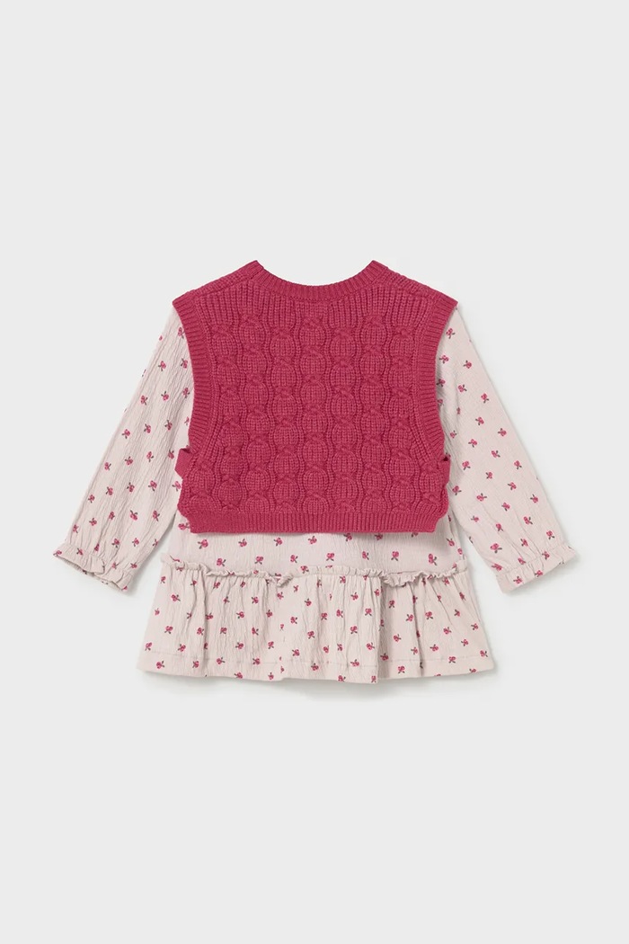 Mayoral розкльошена сукня з бавовною 2943.4F.Baby.9BY2 рожевий AW26