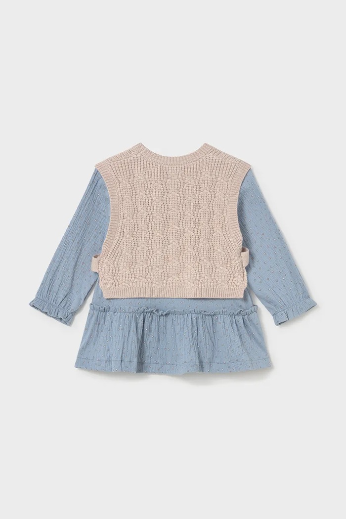 Mayoral розкльошена сукня з бавовною 2943.4F.Baby.9BY2 блакитний AW26