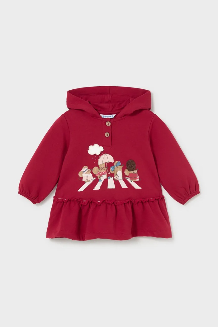 Mayoral vestito in cotone con elastan 2937.4A.Baby.9BY2 rosso AW26