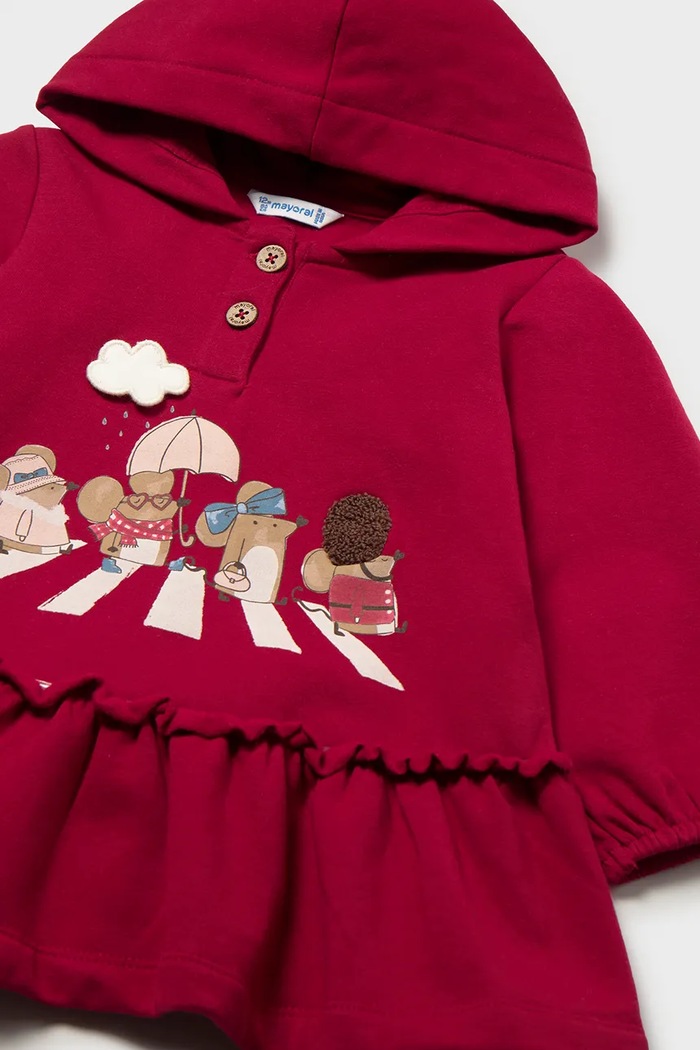 Mayoral vestito in cotone con elastan rosso 2937.4A.Baby.9BY2
