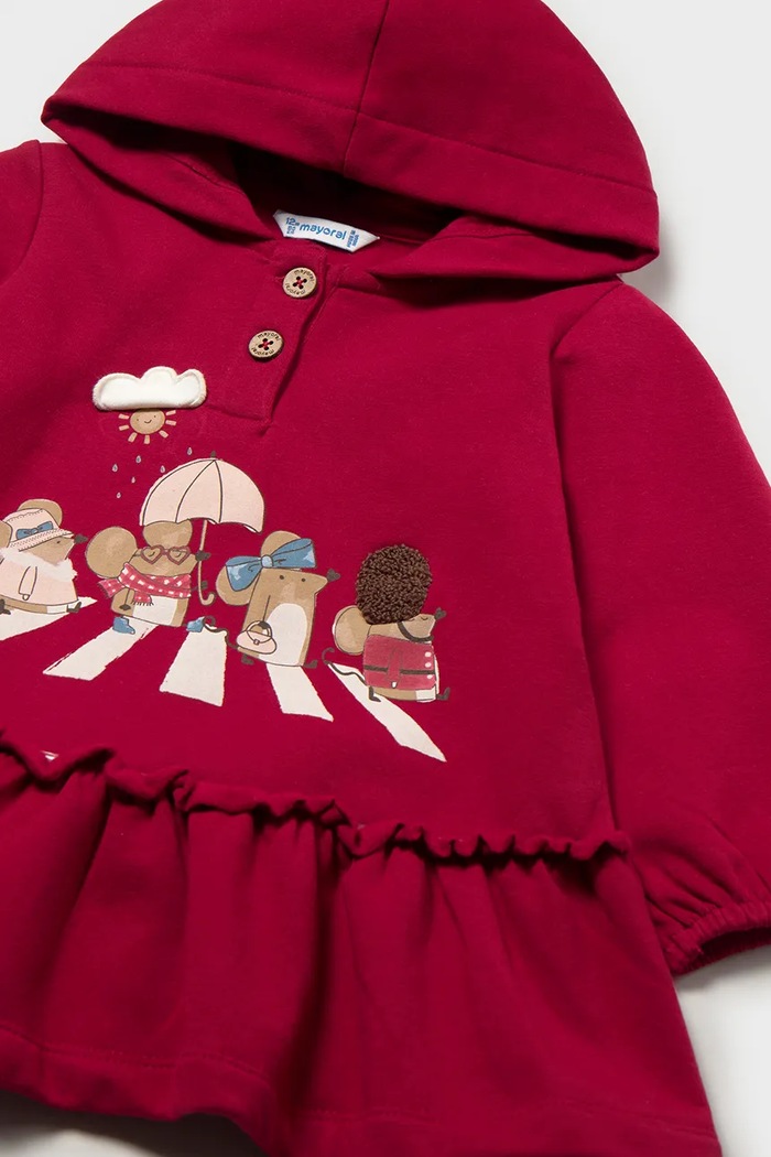 Mayoral vestito in cotone con elastan 2937.4A.Baby.9BY2 rosso