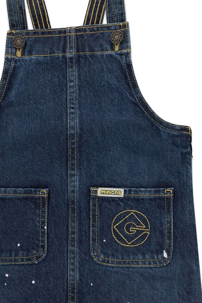 Dziewczynka Guess sukienka bawełniana z elastanem GJ X MINIONS K6YK15.D2272.9BY2 niebieski
