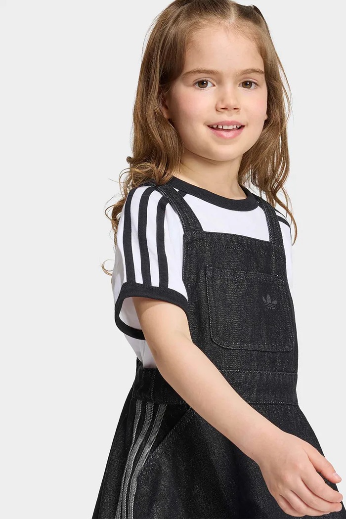 adidas Originals φόρεμα flared ντένιμ KQ8909 μαύρο