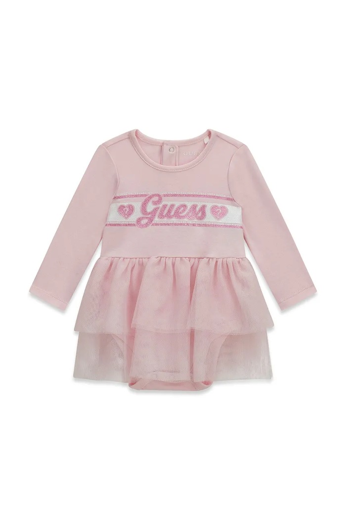 Guess sukienka rozkloszowana różowy S6YG06.K3937.9BY2