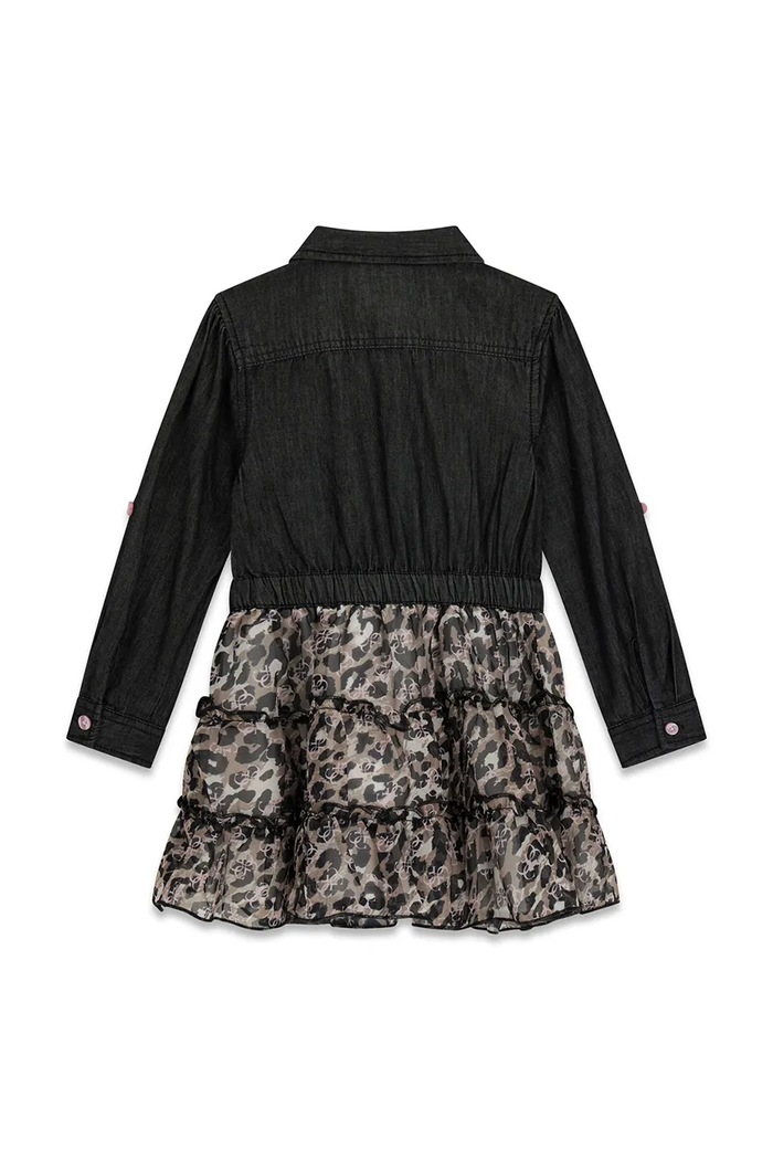 Guess sukienka rozkloszowana bawełniana K6YK13.D1326.9BY2 czarny AW26