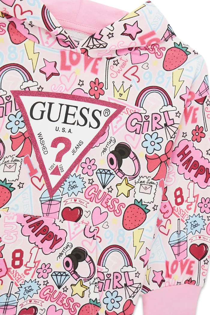 Dziewczynka Guess sukienka bawełniana K6YK06.K3843.9BY2 różowy