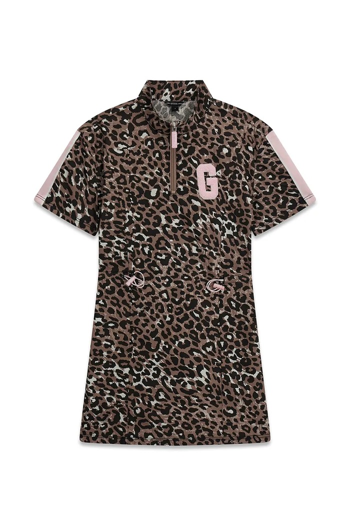 Guess sukienka letnia bawełniana J6YK15.W3048.9BY2 brązowy AW26