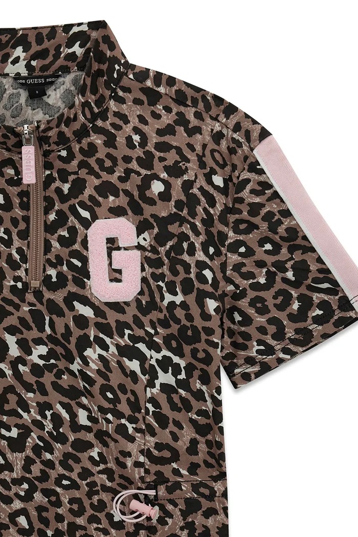 Guess sukienka letnia bawełniana brązowy J6YK15.W3048.9BY2