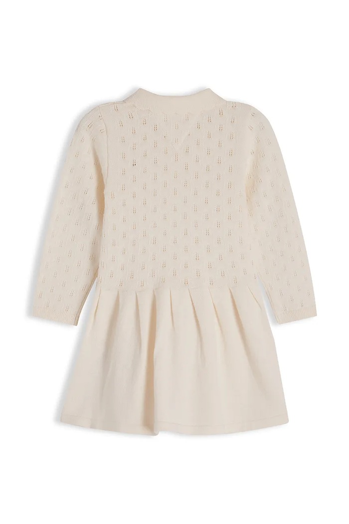Tommy Hilfiger sukienka rozkloszowana z bawełną KN0KN02261.9BY2 beżowy AW26