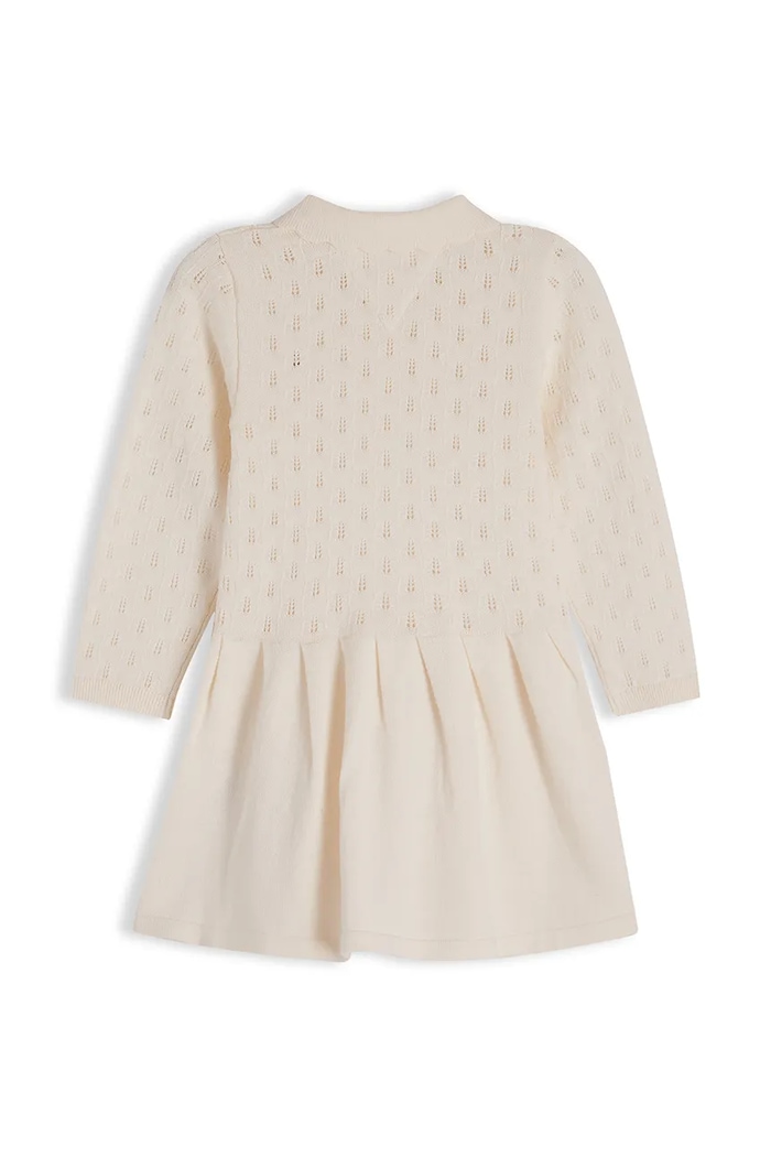 Tommy Hilfiger sukienka rozkloszowana z bawełną KN0KN02261.9BY2 beżowy AW26