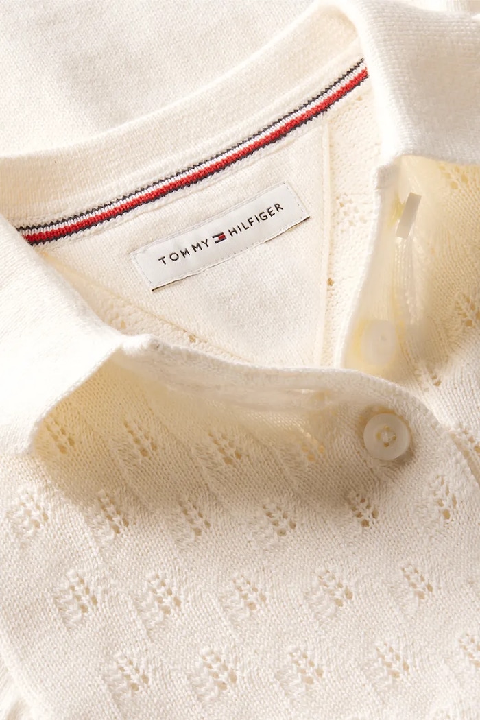 Dziewczynka Tommy Hilfiger sukienka rozkloszowana z bawełną KN0KN02261.9BY2 beżowy