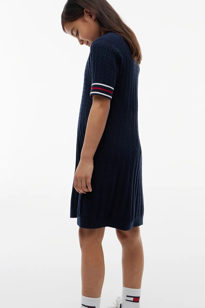 Dziewczynka Tommy Hilfiger sukienka letnia bawełniana KG0KG09505.9BY2 granatowy