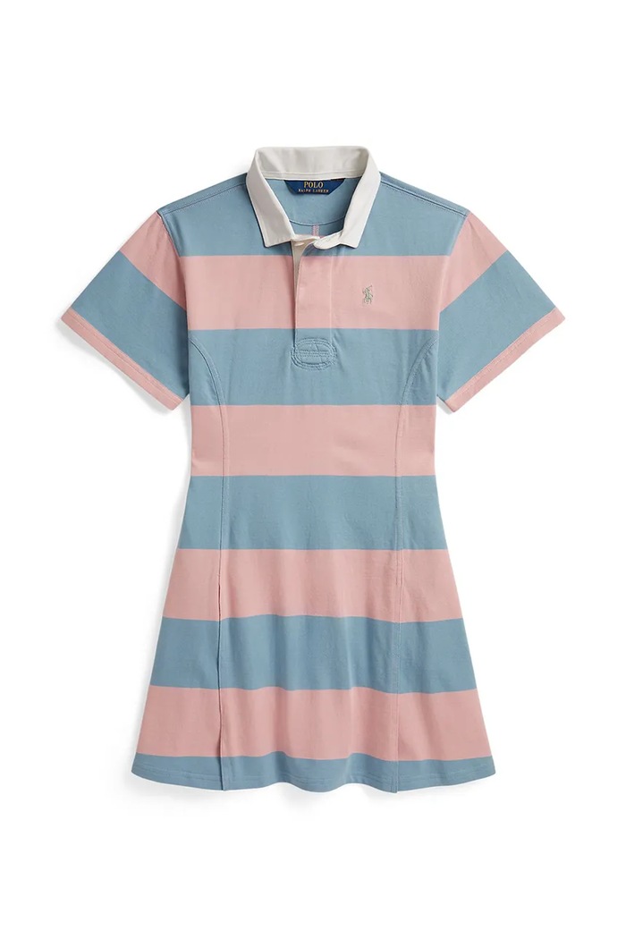 Polo Ralph Lauren šaty s rozšíreným strihom bavlnené ružová 313B19950001