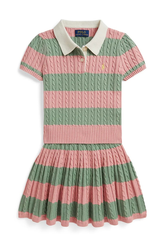 Polo Ralph Lauren svetrové šaty bavlnené ružová 312B17824001