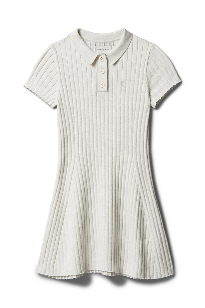 Calvin Klein Jeans šaty s rozšíreným strihom bavlnené LVCKTJH05G.128.170.9BY2 biela AW26