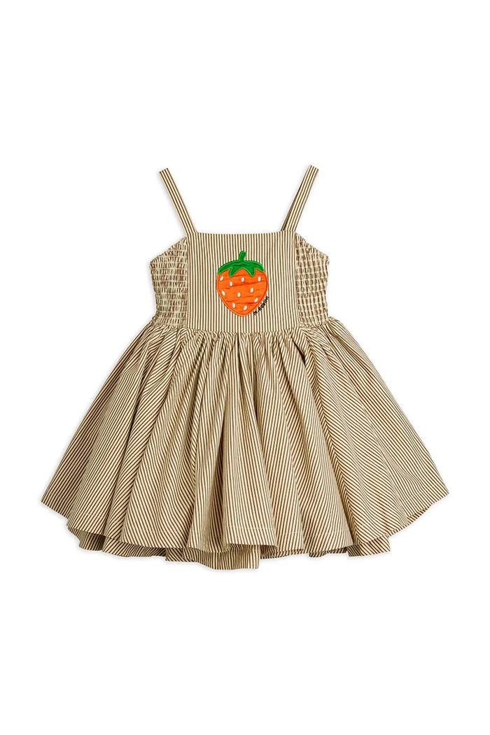 Mini Rodini φόρεμα flared βαμβακερό Poplin 26650101 μπεζ AW26