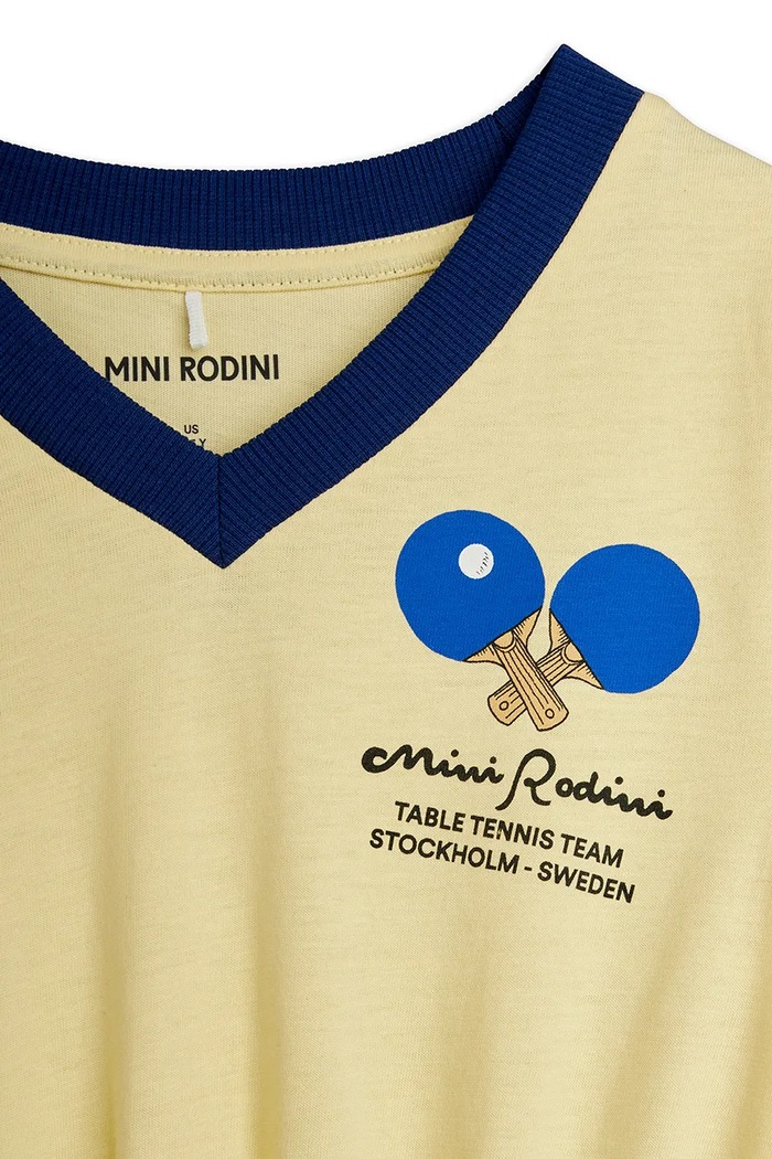Mini Rodini φόρεμα βαμβακερό Table tennis κίτρινο 26650115