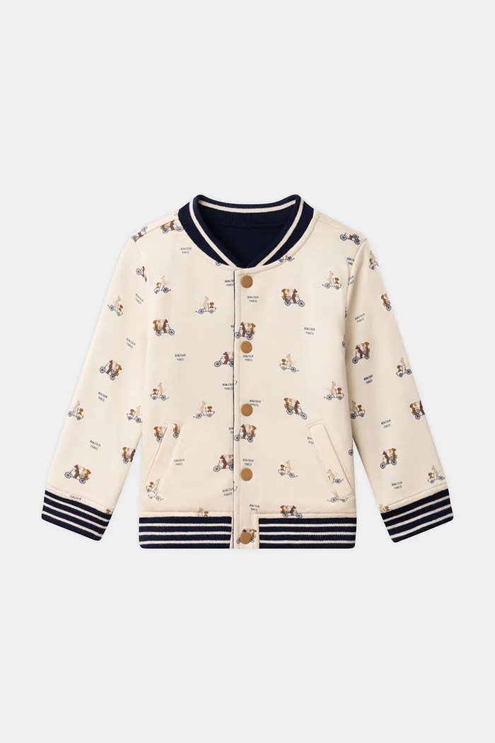 Bluza dwustronna dziecięca bawełniana Sergent Major beżowy 26H1BG51CAR