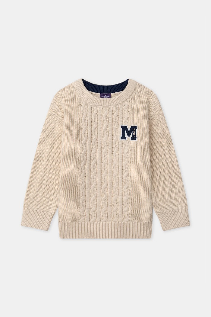 Sergent Major Sweter dziecięcy z dodatkiem wełny 26H3PG31PUL.128.146 beżowy AW26