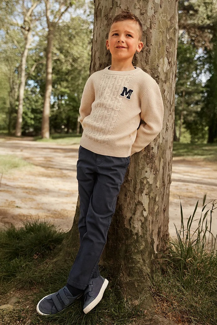 Sweter dziecięcy z dodatkiem wełny Sergent Major beżowy 26H3PG31PUL.98.104