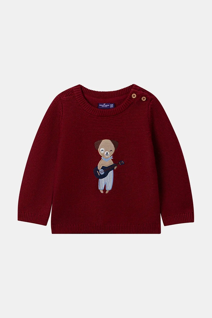 Sergent Major Sweter dziecięcy z dodatkiem wełny 26H1BG41PUL bordowy AW26