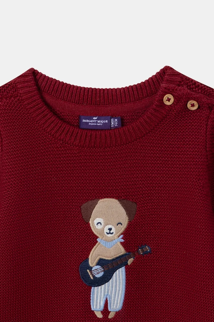 Sweter dziecięcy z dodatkiem wełny Sergent Major 26H1BG41PUL bordowy