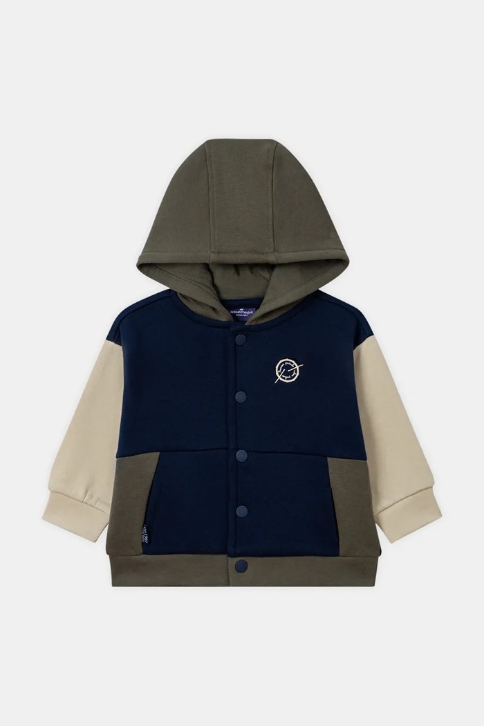 Sergent Major Bluza rozpinana z kapturem dziecięca bawełniana 26H1BG41CAR granatowy AW26