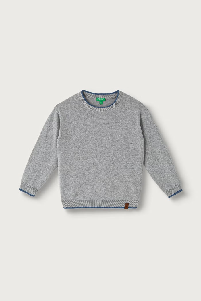 United Colors of Benetton Sweter dziecięcy bawełniany szary 1ZOJG101B.P.Seasonal