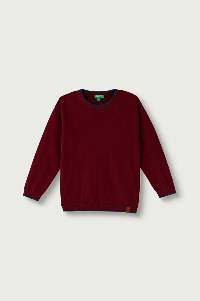 United Colors of Benetton Pulover za djecu od pamuka bordo 1ZOJG101B.P.Seasonal