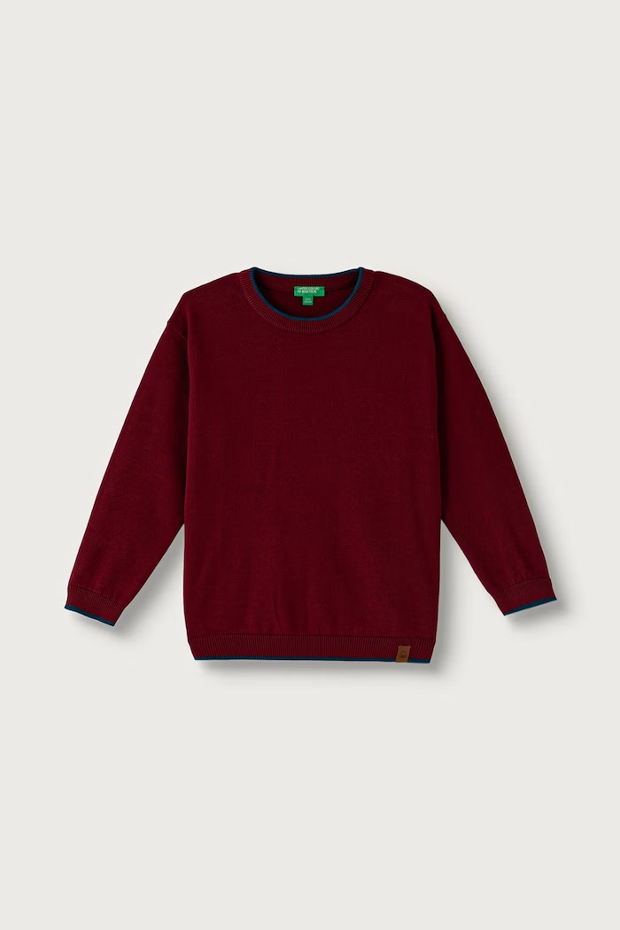 United Colors of Benetton Sveter detský bavlnený burgundské 1ZOJG101B.P.Seasonal