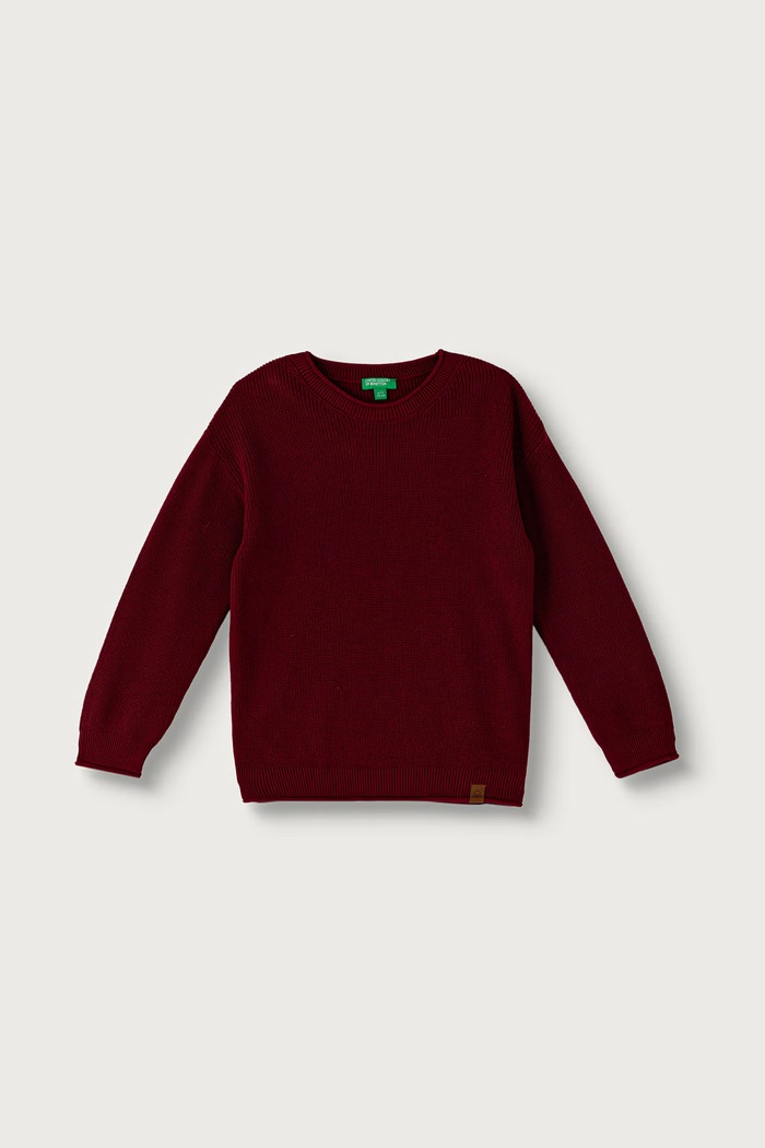 United Colors of Benetton Pulover za djecu od pamuka bordo 1ZOJC10AD.G.Seasonal