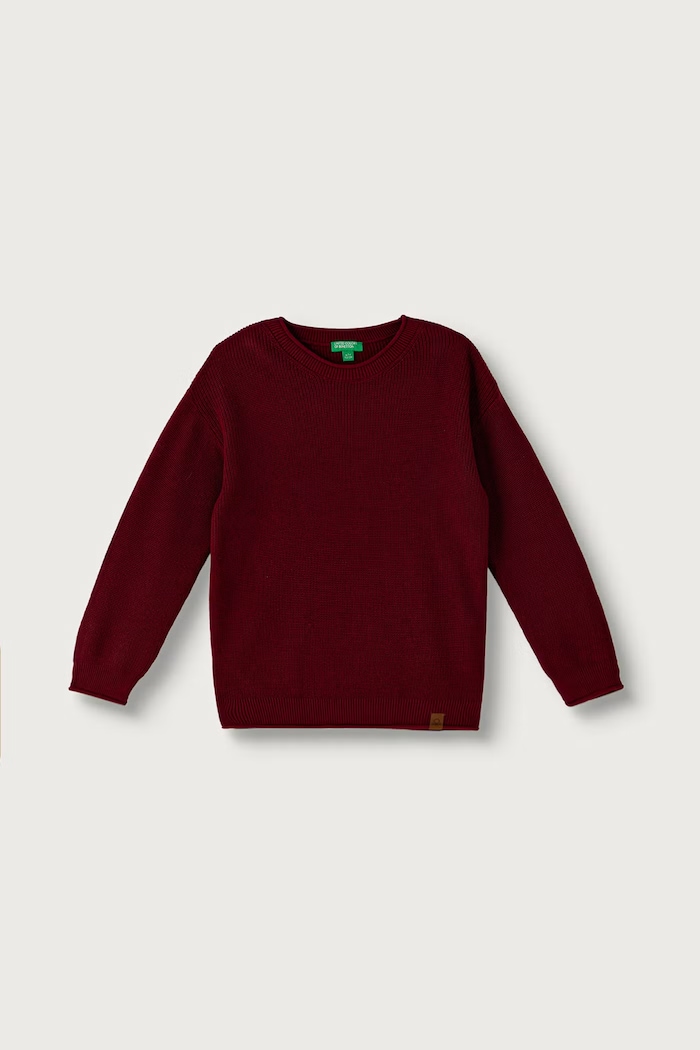United Colors of Benetton Sveter detský bavlnený burgundské 1ZOJC10AD.G.Seasonal