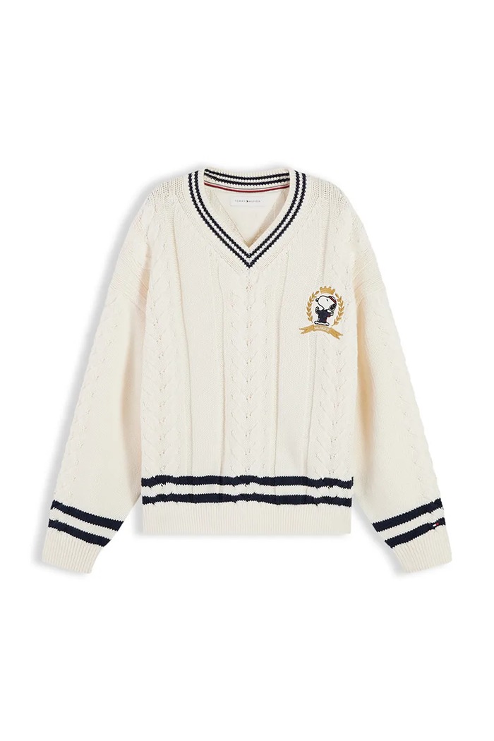 Tommy Hilfiger Sweter dziecięcy bawełniany x Peanuts KS0KS00763.128.176.9BY2 biały AW26
