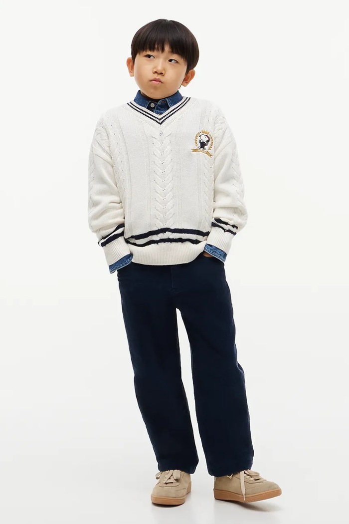 Chłopiec Tommy Hilfiger Sweter dziecięcy bawełniany x Peanuts KS0KS00763.128.176.9BY2 biały