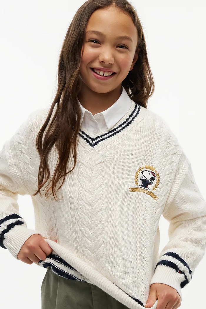 Tommy Hilfiger Sweter dziecięcy bawełniany x Peanuts KS0KS00763.128.176.9BY2