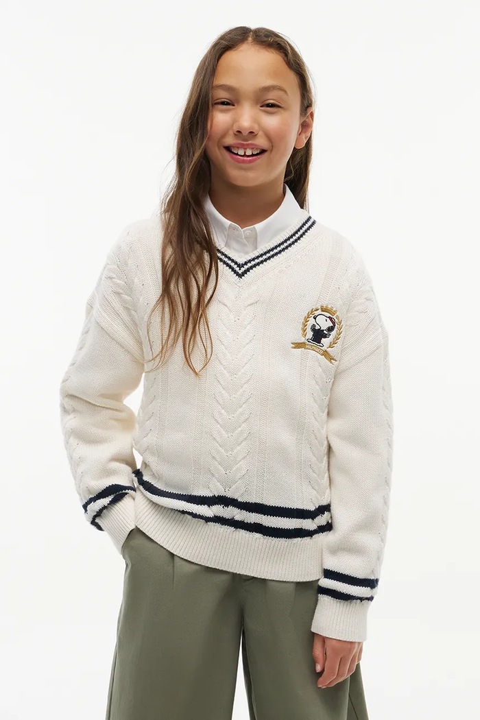 Sweter dziecięcy bawełniany x Peanuts Tommy Hilfiger biały KS0KS00763.104.122.9BY2