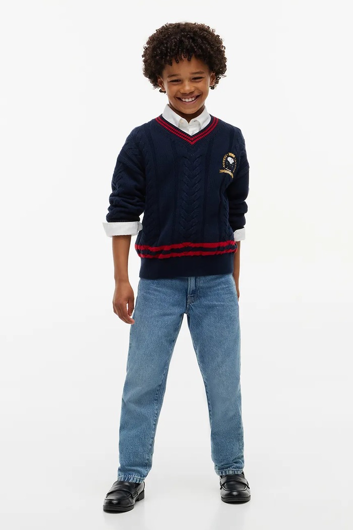 Tommy Hilfiger Sweter dziecięcy bawełniany x Peanuts KS0KS00763.104.122.9BY2 granatowy AW26