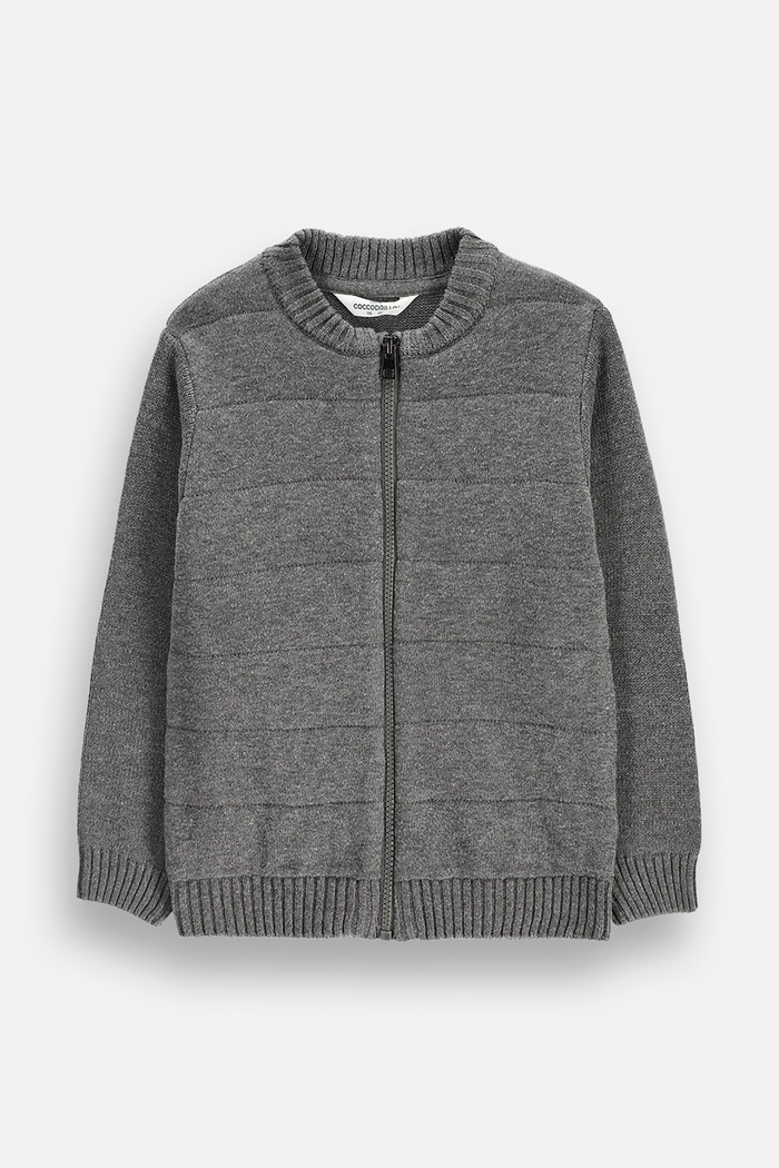 Coccodrillo Sveter na zips detský s bavlnou sivá ZC6172201GBK
