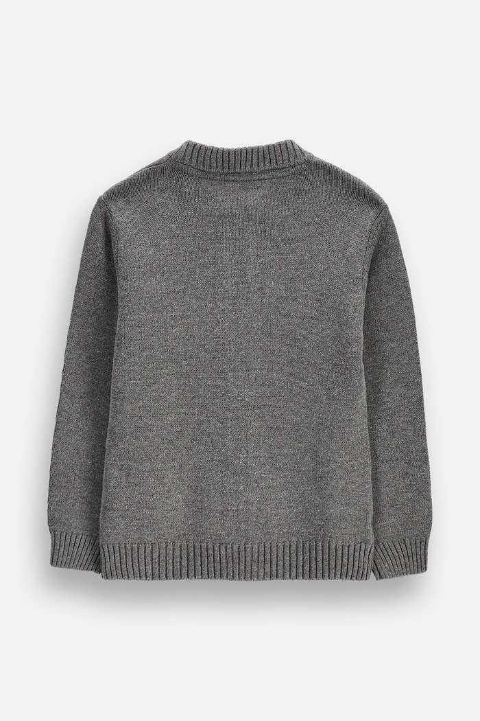 Coccodrillo Sveter na zips detský s bavlnou ZC6172201GBK sivá AW26