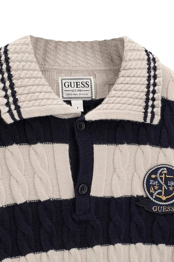 Chłopiec Guess Sweter dziecięcy bawełniany L6BR14.Z1608.9BY2 granatowy
