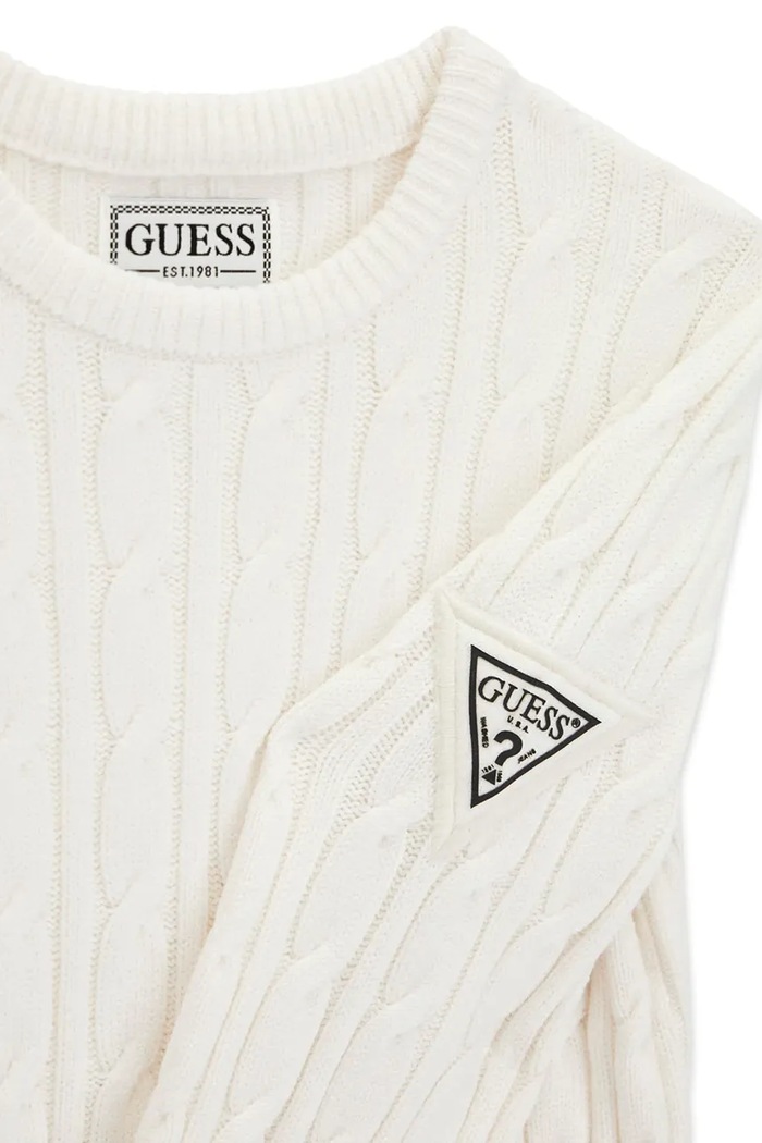 Chłopiec Guess Sweter dziecięcy bawełniany L6BR10.Z1589.9BY2 biały