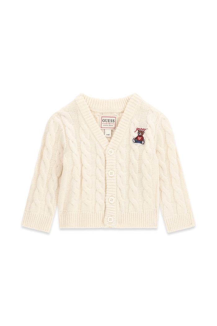 Guess Kardigan dziecięcy z dodatkiem wełny beżowy I6BR01.Z1653.9BY2