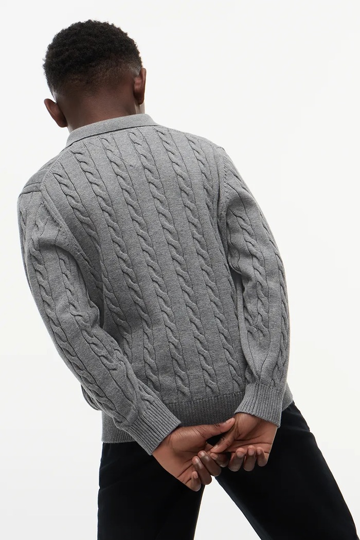 Chłopiec Tommy Hilfiger sweter dziecięcy bawełniany KB0KB10624.9BY2 szary