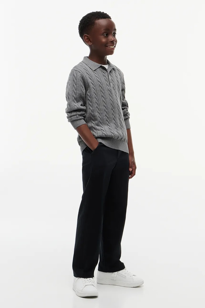 Tommy Hilfiger sweter dziecięcy bawełniany szary KB0KB10624.9BY2