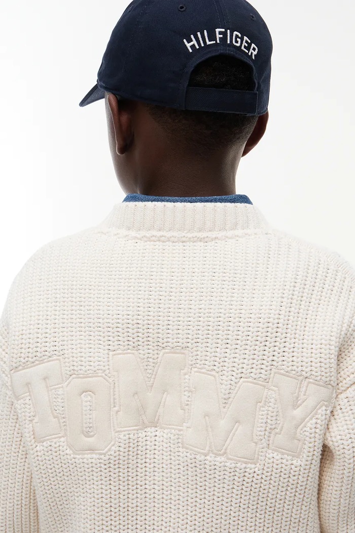 Sweter dziecięcy z bawełną Tommy Hilfiger beżowy KB0KB10626.9BY2
