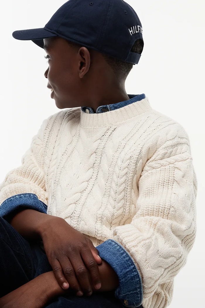 Tommy Hilfiger Sweter dziecięcy z bawełną KB0KB10626.9BY2