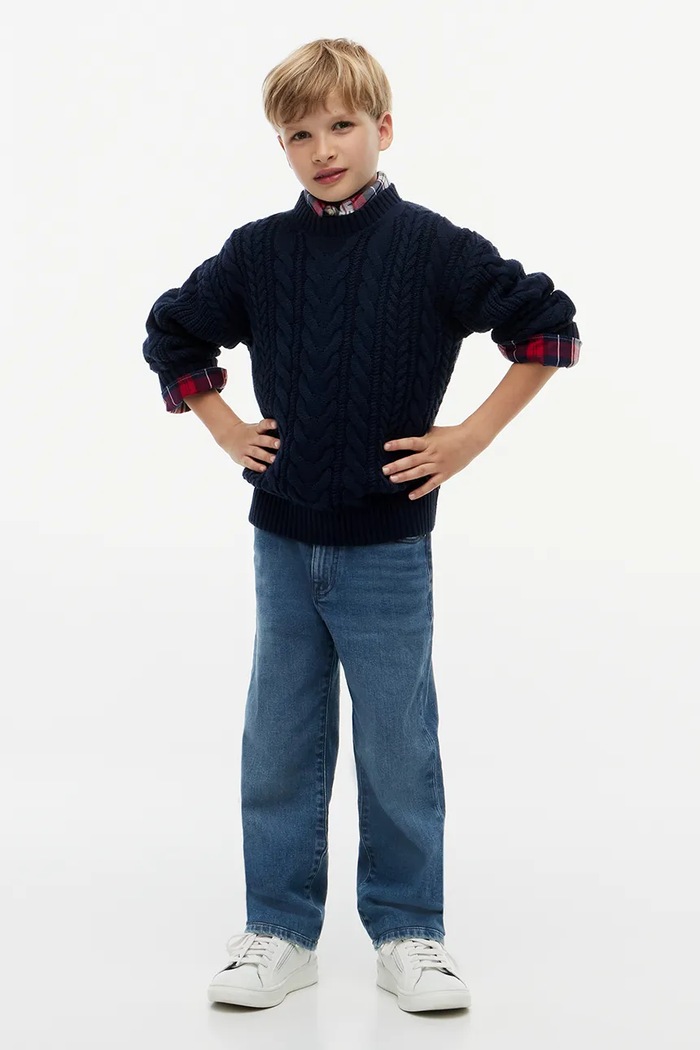 Sweter dziecięcy z bawełną Tommy Hilfiger KB0KB10626.9BY2 granatowy