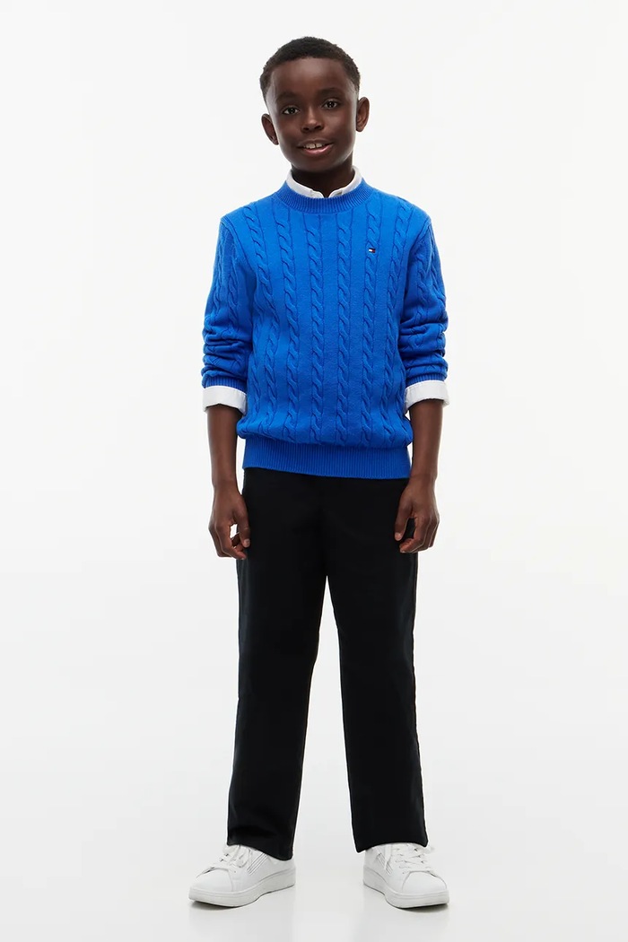 Tommy Hilfiger sweter dziecięcy bawełniany niebieski KB0KB09753.128.176.9BY2