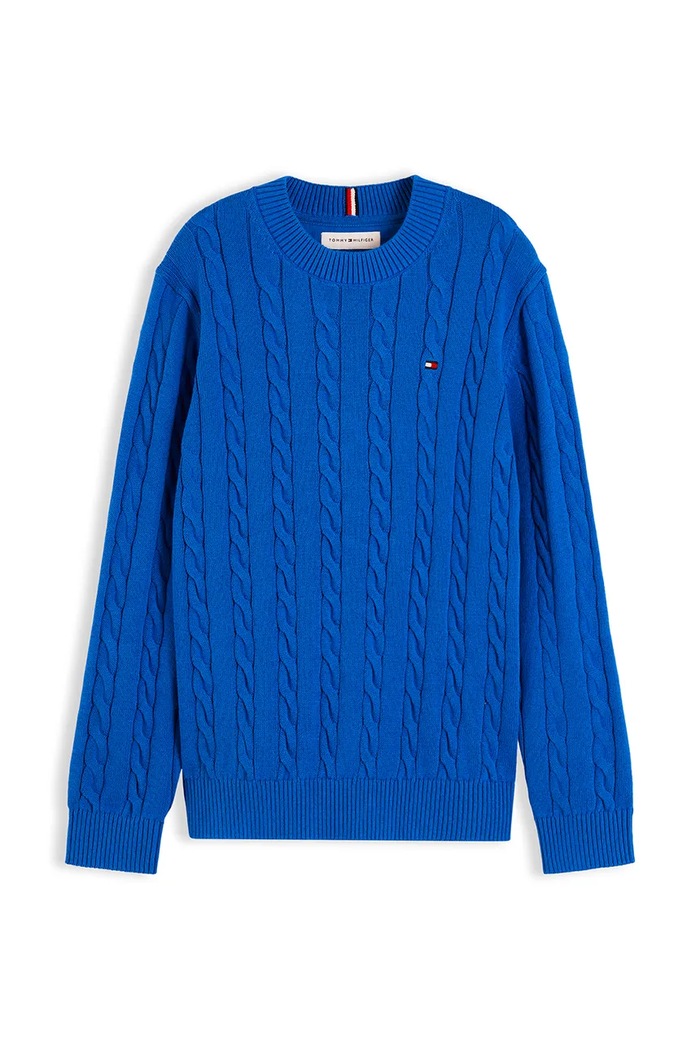Tommy Hilfiger sweter dziecięcy bawełniany KB0KB09753.104.122.9BY2 niebieski AW26